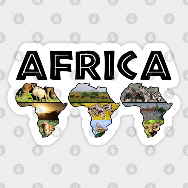 Africa Wildlife Continent Trio Collage Sticker by PathblazerStudios